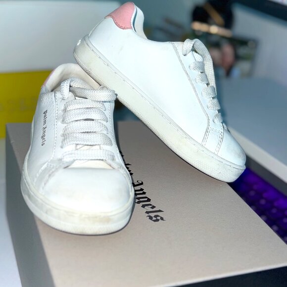Palm Angels "Palm 1" Sneakers in White/Pink EU size 26 US Kids' size 9 - Picture 2 of 8